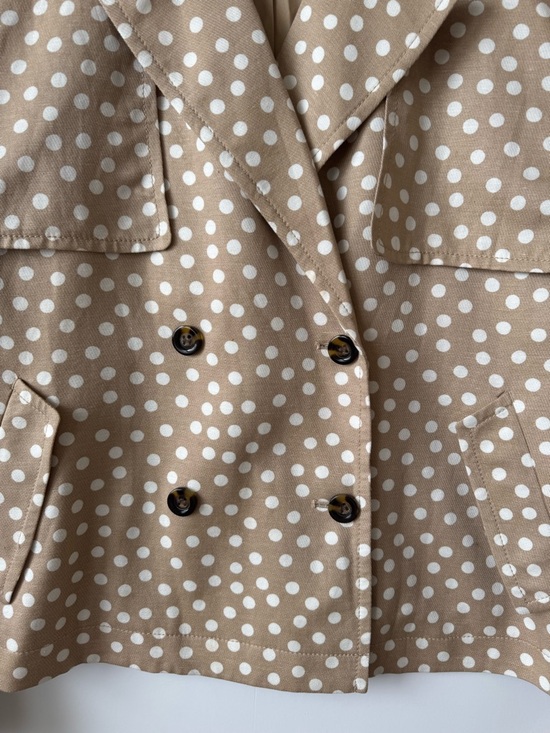 Ann Taylor Dotted Swing Trench Coat Tan Large - Picture 5 of 13